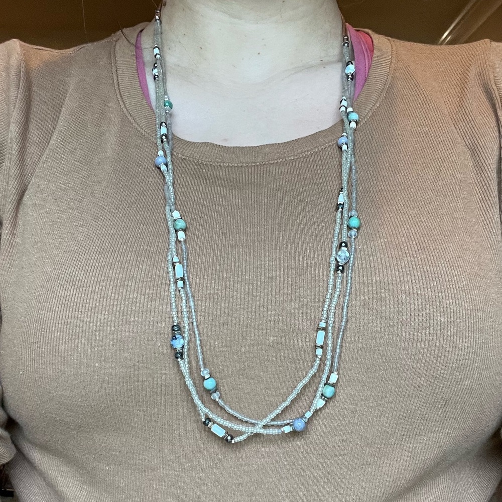 Nakamol Three Strand Beaded Necklace